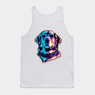 Labrador Vaporwave Dog Lover Retriever Tank Top